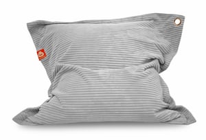 St. Tropez lichtgrijs rechthoekige zitzak dik ribfluweel large voorkant