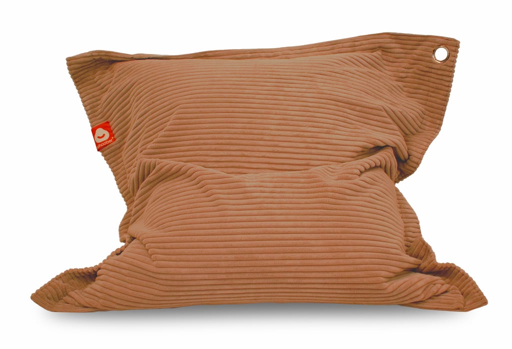 St. Tropez cognac rechthoekige zitzak dik ribfluweel voorkant staand