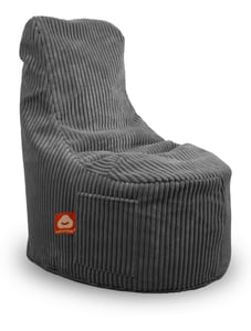 Antraciet dik ribfluweel stoelvormige zitzak