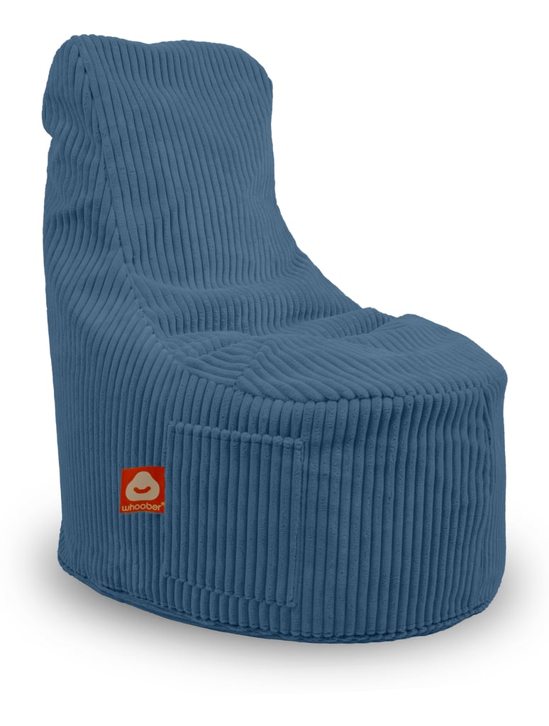 Nice Stoelvormige Zitzak Donkerblauw Ribfluweel