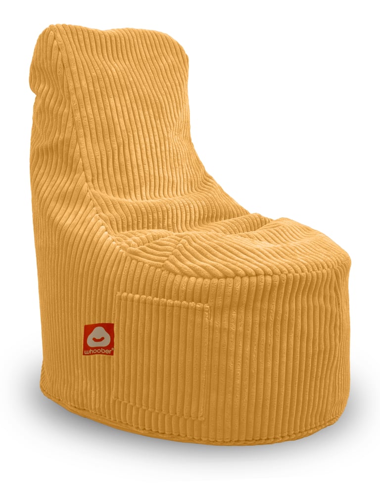 Nice Stoelvormige Zitzak Geel Ribfluweel