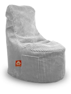 Grijs dik ribfluweel stoelvormige zitzak