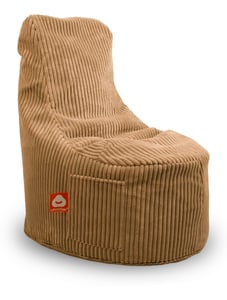 Lichtbruin dik ribfluweel stoelvormige zitzak