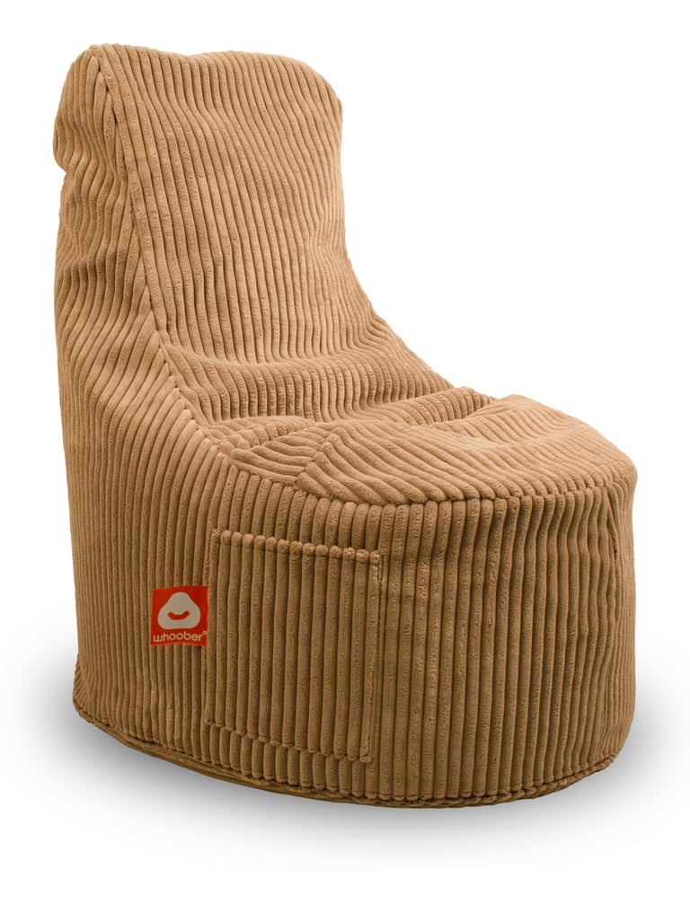 Nice Stoelvormige Zitzak Lichtbruin Ribfluweel