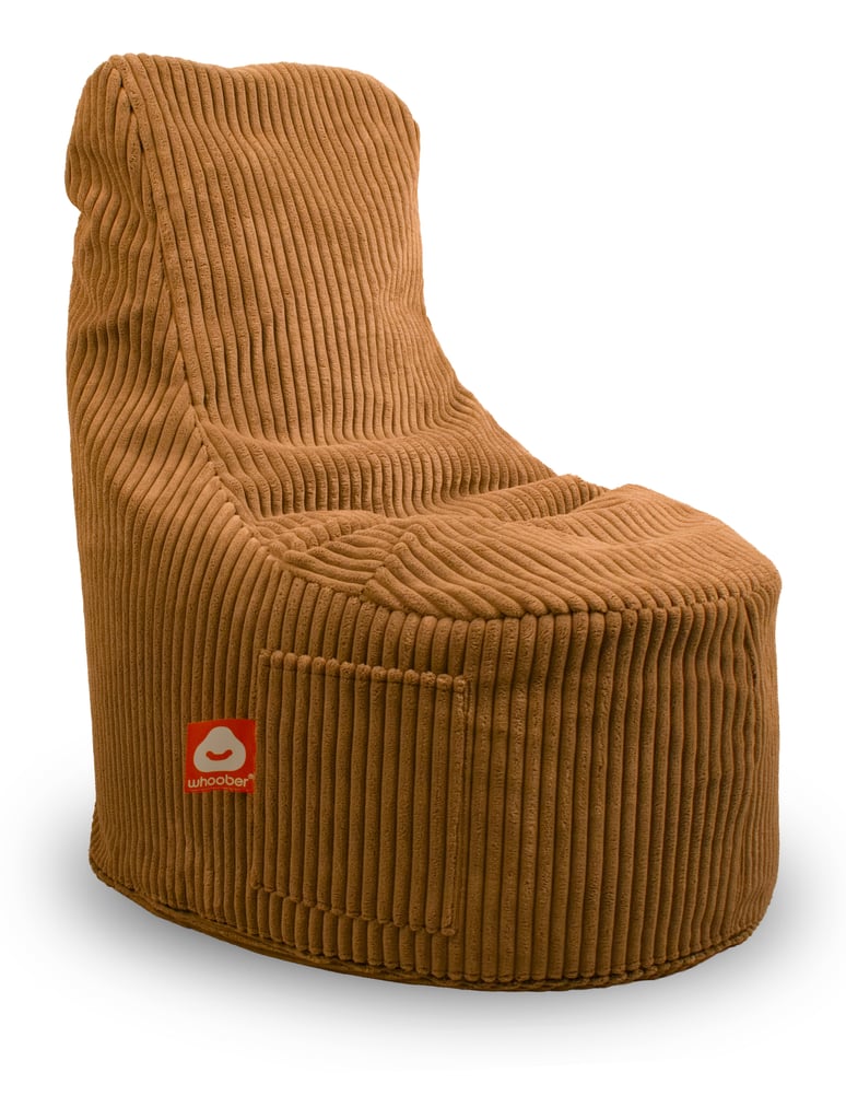 Lichtbruin dik ribfluweel stoelvormige zitzak