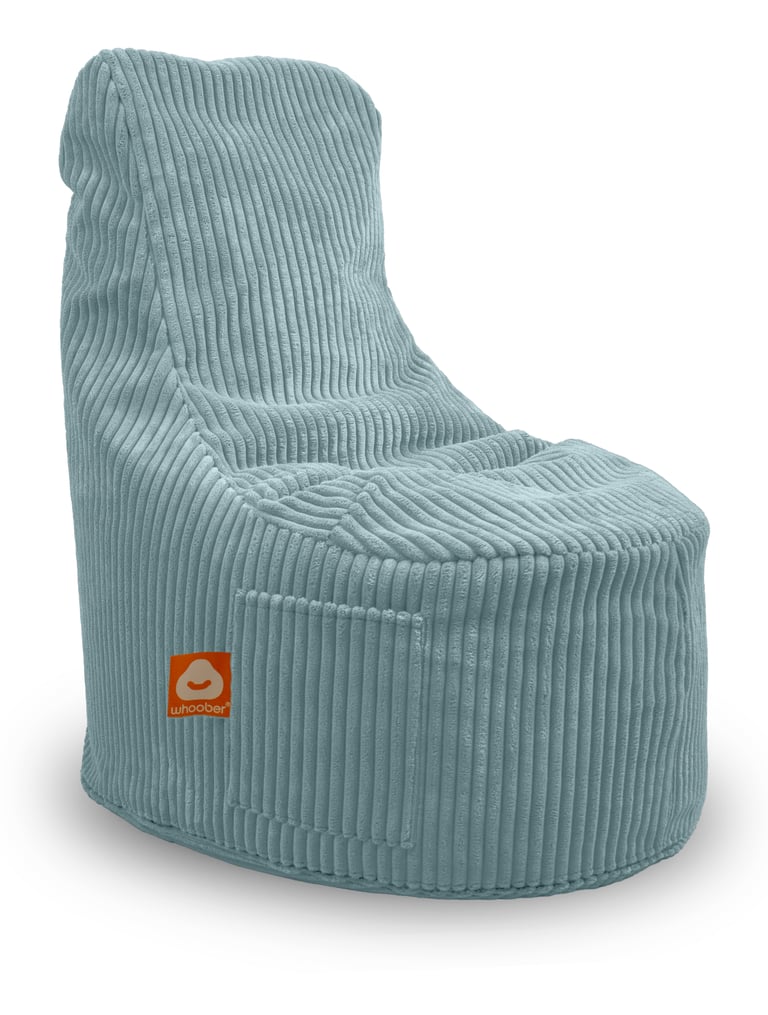 Nice Stoelvormige Zitzak Aquablauw Ribfluweel