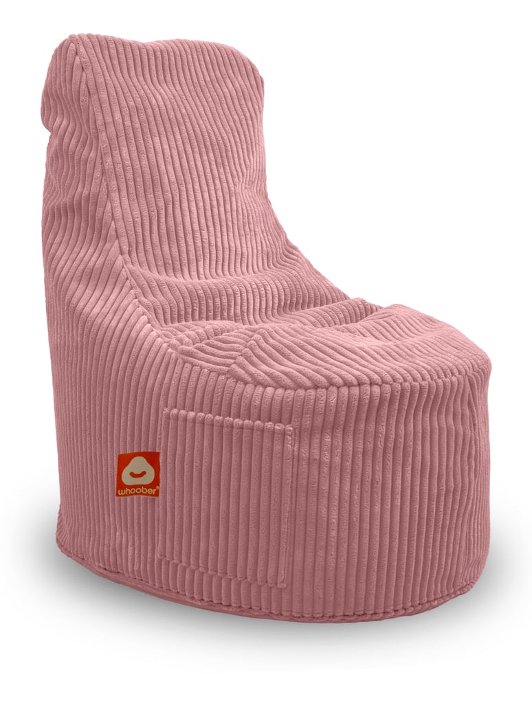 Roze dik ribfluweel stoelvormige zitzak