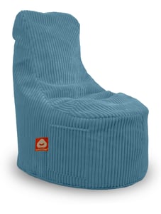 Turquoise dik ribfluweel stoelvormige zitzak