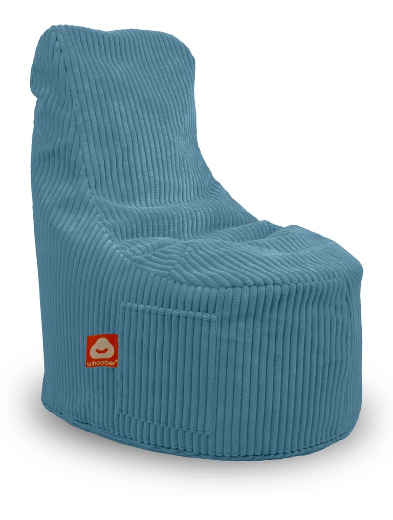 Nice Stoelvormige Zitzak Turquoise Ribfluweel