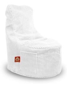 Wit dik ribfluweel stoelvormige zitzak
