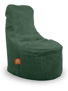 Groen dik ribfluweel stoelvormige zitzak