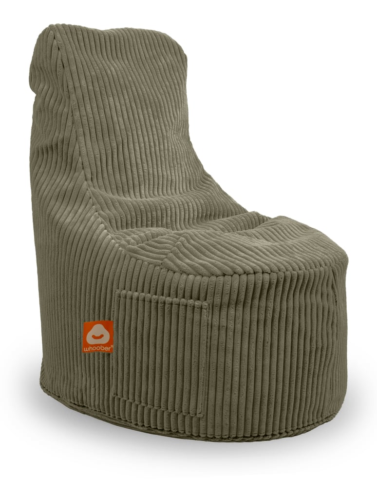 Legergroen dik ribfluweel stoelvormige zitzak