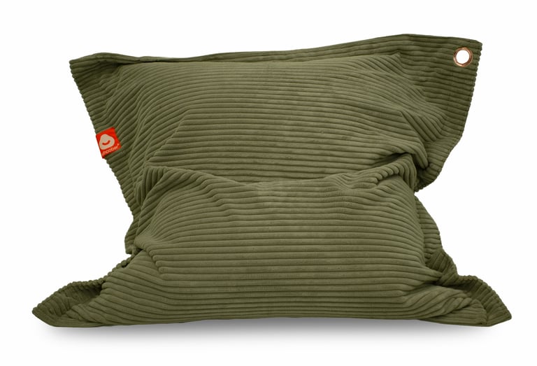 St.Tropez Rechthoekige Zitzak Olijfgroen Ribfluweel