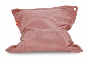 St. roze rechthoekige zitzak dik ribfluweel - Large voorkant staand