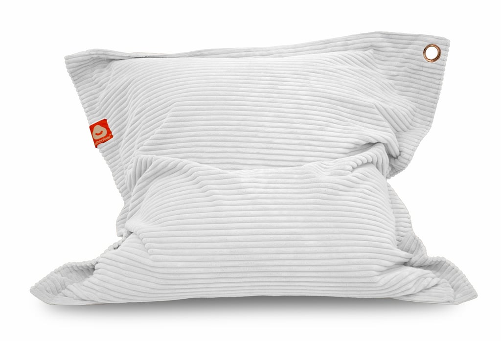 St. Tropez witte rechthoekige zitzak dik ribfluweel voorkant