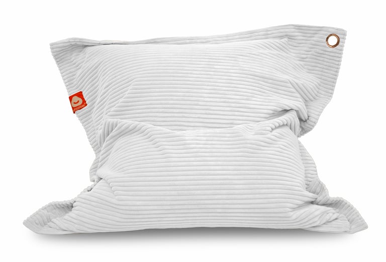 St.Tropez Rechthoekige Zitzak Wit Ribfluweel