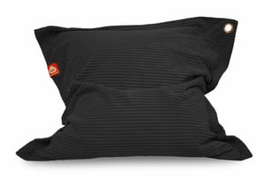 St. Tropez zwarte rechthoekige zitzak dik ribfluweel - Large voorkant staand