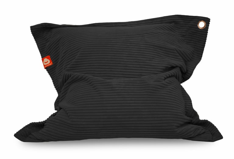 St.Tropez Rechthoekige Zitzak Zwart Ribfluweel