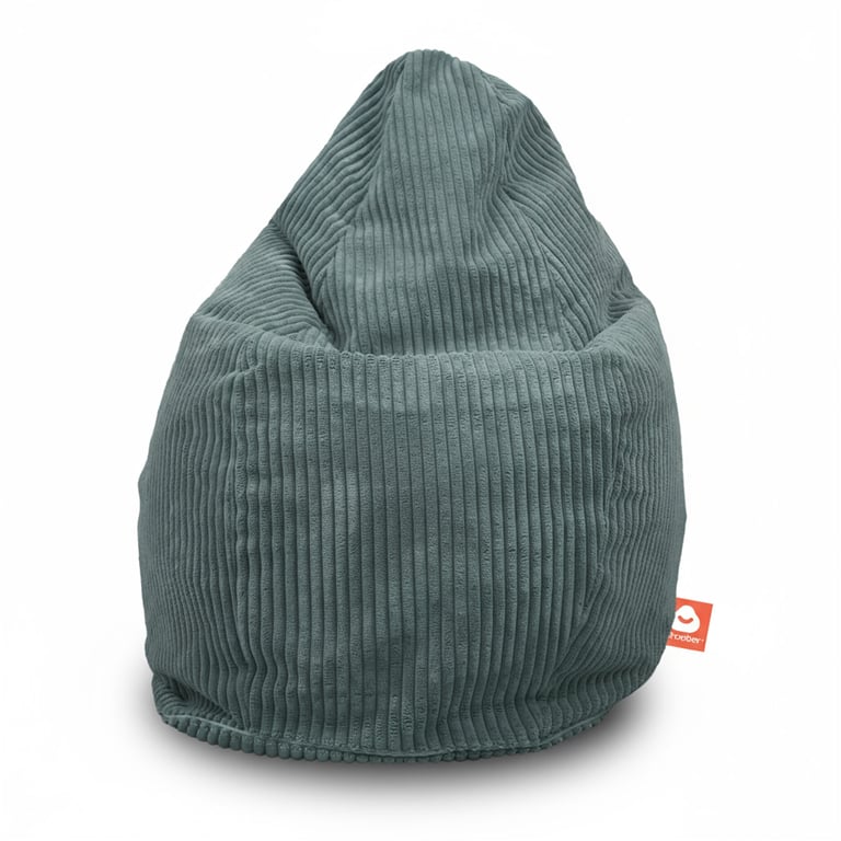 Barça Peervormige Zitzak Lichtblauw Ribfluweel