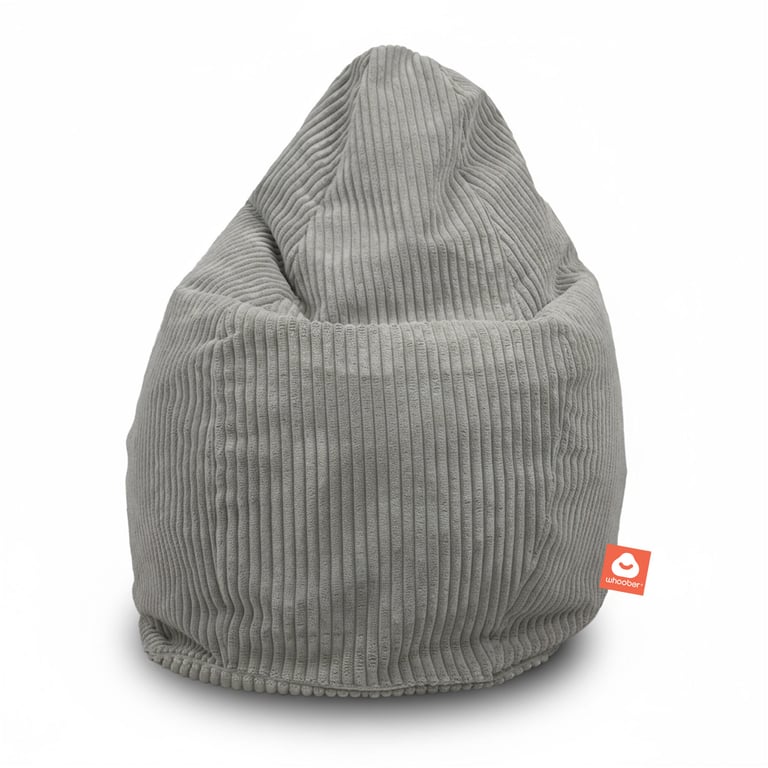 Barça Peervormige Zitzak Lichtgrijs Ribfluweel