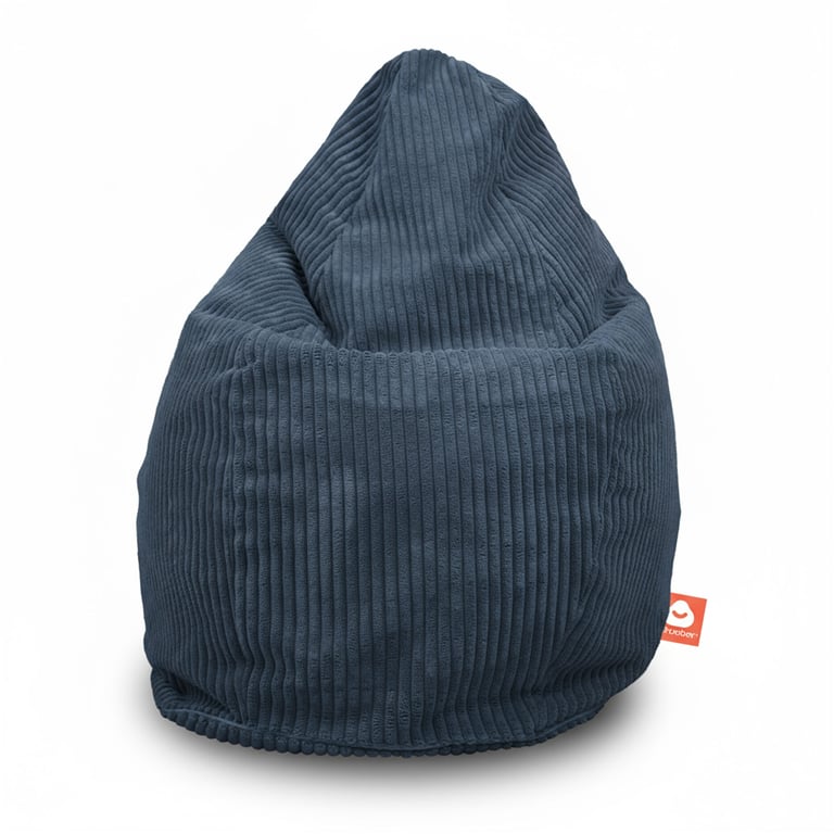 Barça Peervormige Zitzak Donkerblauw Ribfluweel