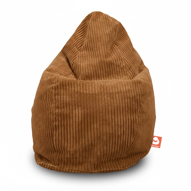 Barça Peervormige Zitzak Donkerbruin Ribfluweel – Wasbare hoes