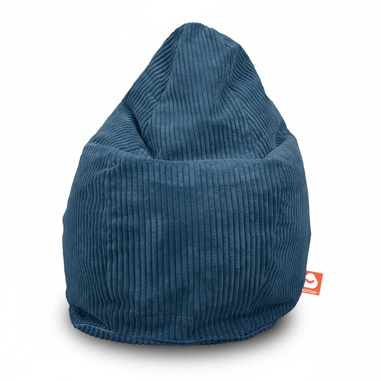 Barça Peervormige Zitzak Turquoise Ribfluweel Wasbaar