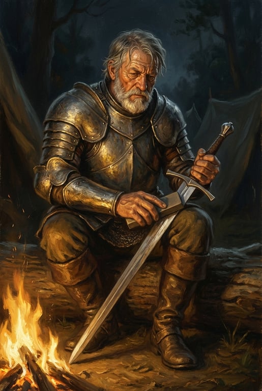 captain-jorik-captain-jorik-sharpening-sword-campfire-