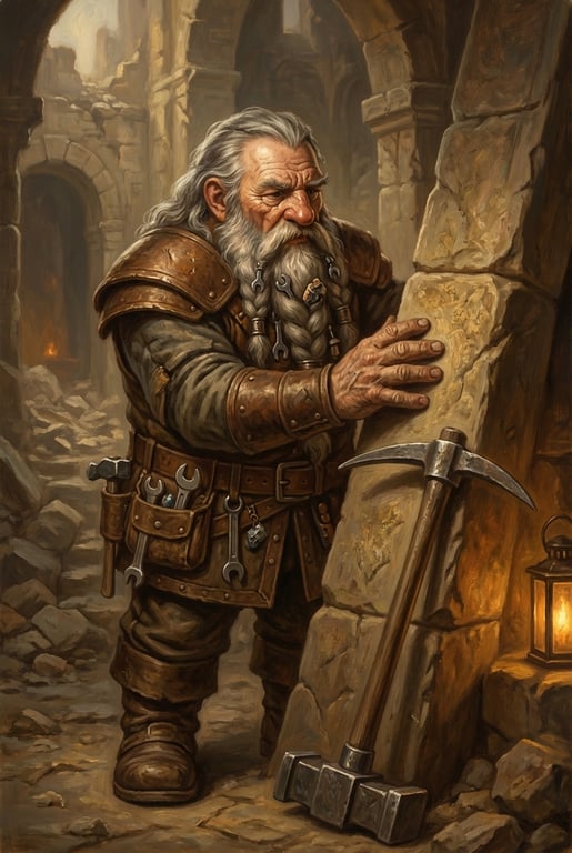 grimjaw-ironbeard-grimjaw-ironbeard-inspecting-stone-ruins