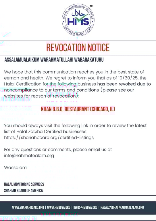 Khan B.B.Q Restaurant, Chicago, (IL)