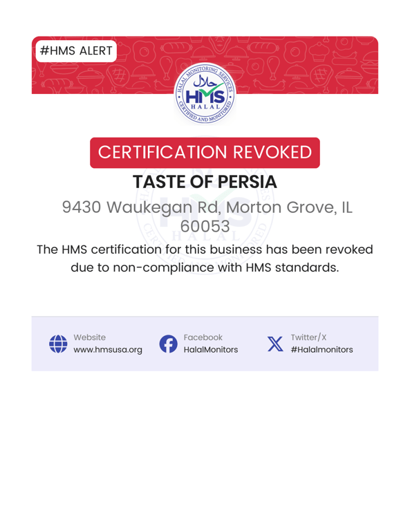 Taste of Persia-Revoked