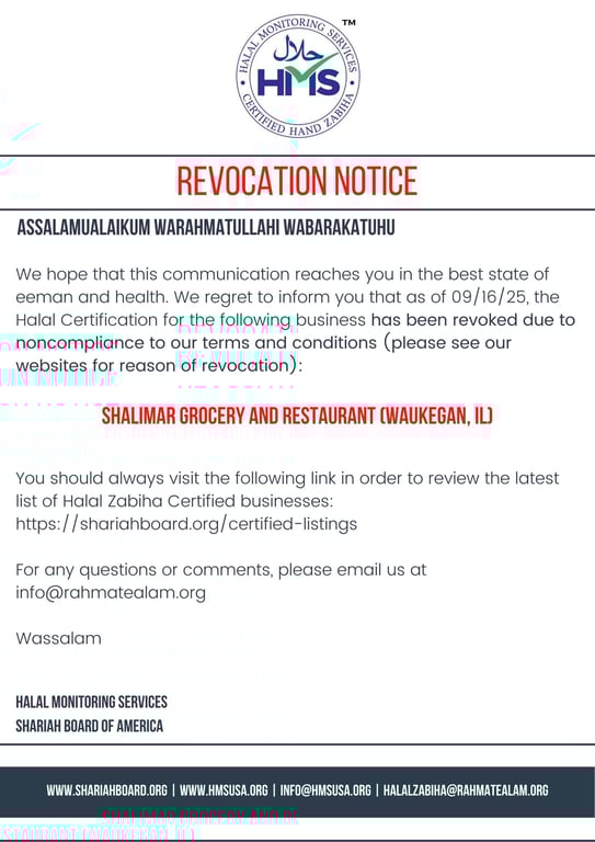 Shalimar Grocery and Restaurant, Waukegan, (IL)