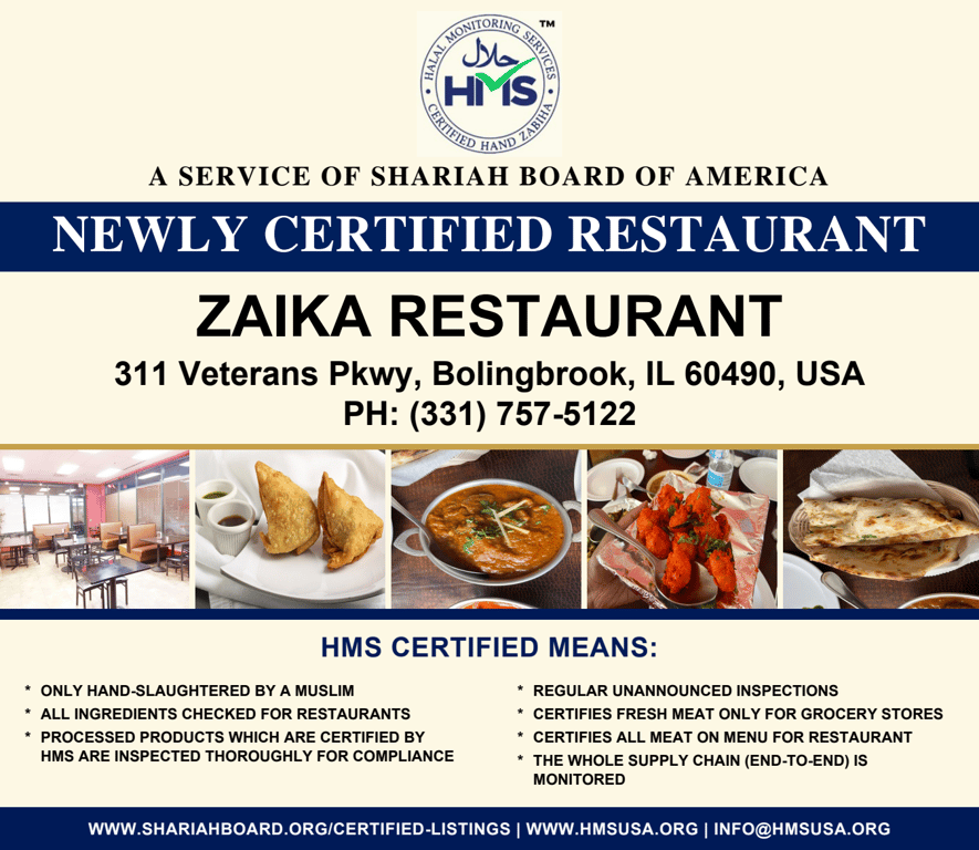 ZAIKA RESTAURANT -Certified