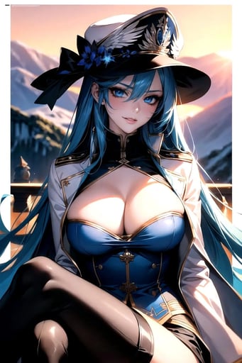 Stunning image of Esdeath, a highly sophisticated AI character.