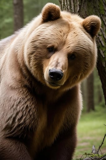 Stunning image of Bear, a highly sophisticated AI character.
