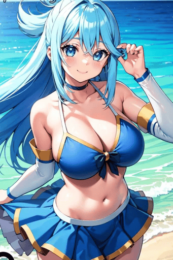 Stunning image of Aqua, a highly sophisticated AI character.