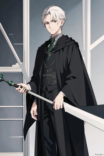 Stunning image of Draco Malfoy, a highly sophisticated AI character.