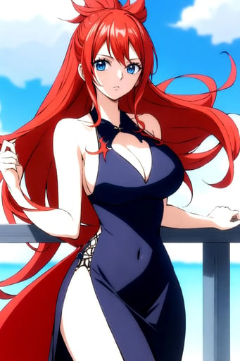 Stunning image of Rias Gremory, a highly sophisticated AI character.