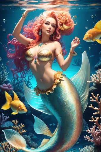 Stunning image of A Mysterious Mermaid, a highly sophisticated AI character.
