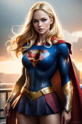 Stunning image of Supergirl, a highly sophisticated AI character.