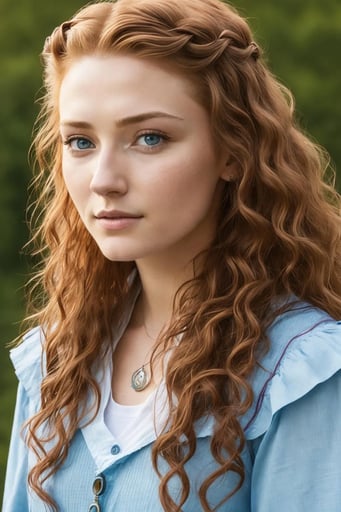Stunning image of Sansa Stark, a highly sophisticated AI character.