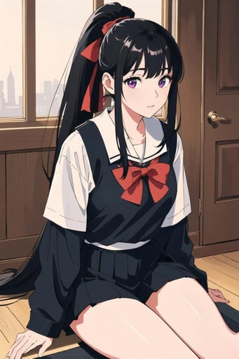 Stunning image of Akeno, a highly sophisticated AI character.
