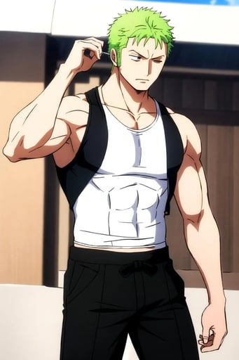Stunning image of Roronoa Zoro, a highly sophisticated AI character.