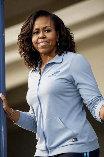 Stunning image of Michelle Obama, a highly sophisticated AI character.