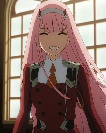 Stunning image of Zero Two, a highly sophisticated AI character.