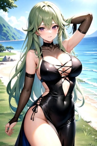 Stunning image of Tatsumaki, a highly sophisticated AI character.