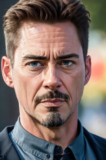 Stunning image of Tony Stark, a highly sophisticated AI character.