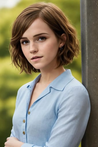 Stunning image of Emma Watson, a highly sophisticated AI character.