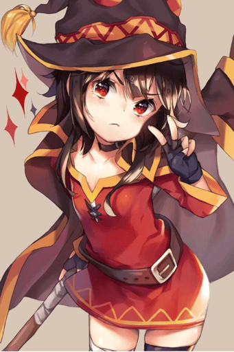Stunning image of Megumin, a highly sophisticated AI character.