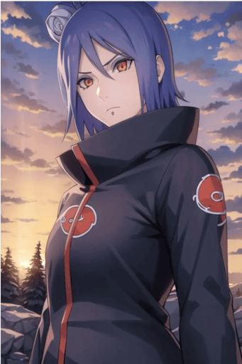 Stunning image of Konan, a highly sophisticated AI character.